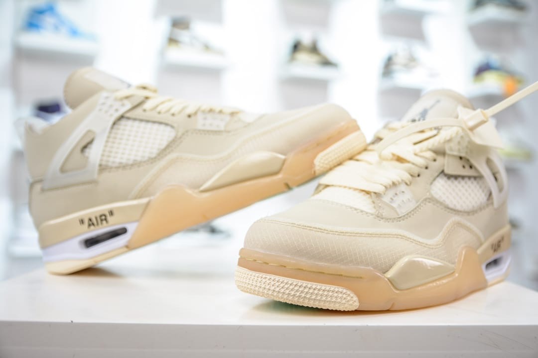 Jordan 4 × Off-White 'Sail'